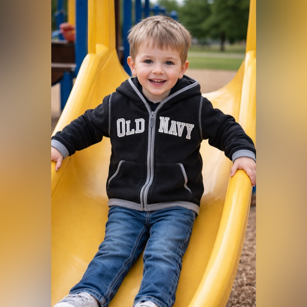 Old Navy Toddlers Black Poly Fleece Hoodie